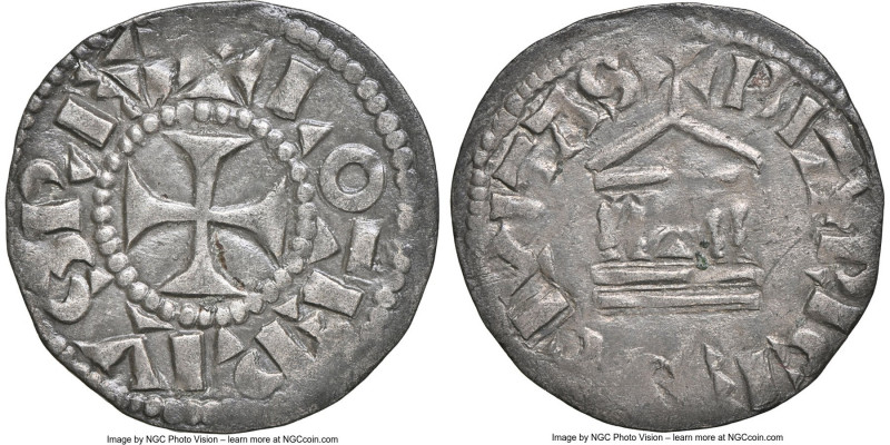 Carolingian. Lothar (Lothaire) III or IV Denier ND (954-986) XF40 NGC, Bourges m...
