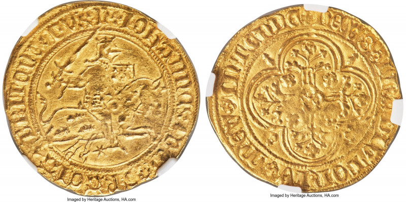 Brittany. Jean V (1399-1442) gold Florin d'Or au chevalier ND (1420-1423) MS62 N...