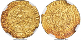 Brittany. Jean V (1399-1442) gold Florin d'Or au chevalier ND (1420-1423) MS63 NGC, Rennes mint, Fr-94, PdA-Unl., Dup-265, Boudeau-Unl., Bigot-Unl., J...