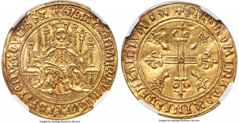 Brittany. Anne (1498-1499) gold Cadière d'Or ND (c. 1498) AU58 NGC, Nantes mint,...