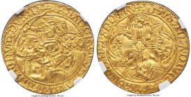Brittany. François I gold Ecu d'or au chevalier ND (1442-1450) UNC Details (Private Countermark) NGC, Rennes mint, Fr-95, PdA-1194, Dup-318, Boudeau-1...