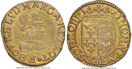 Château-Regnault (Renaud). François de Bourbon & Louise Marguerite gold Florin d'Or ND (1605-1614) AU Details (Removed From Jewelry) NGC, KM20, Fr-114...
