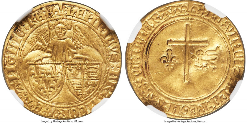 Anglo-Gallic. Henry VI (1422-1461) gold Angelot d'Or ND (1427-1449) AU Details (...