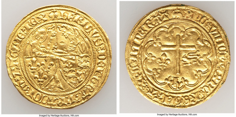 Anglo-Gallic. Henry VI (1422-1461) gold Salut d'Or ND (1423-1435) AU (Brushed), ...