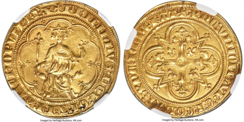 Philippe IV (1285-1314) gold Denier d'Or a la masse (Masse d'Or) ND (from 1296) ...