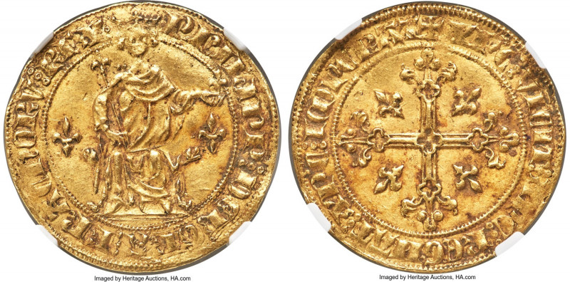 Philippe IV (1285-1314) gold Florin d'Or dit ND (1305) MS61 NGC, Paris mint, Fr-...