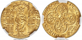 Philippe VI (1328-1350) gold Royal d'Or ND (from 1328) MS61 NGC, Paris mint, Fr-271, Ciani-269, Dup-247. 4.18gm. Emission from 2 May 1328. Ph'S RЄX • ...