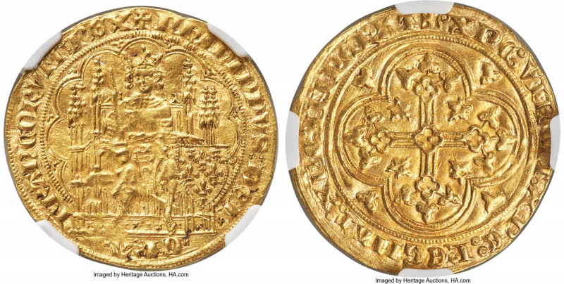 Philippe VI (1328-1350) Ecu d'Or a la chaise ND (from 1337) MS62 NGC, Paris mint...