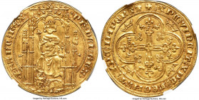 Philippe VI (1328-1350) gold Lion d'Or ND (from 1338) AU55 NGC, Paris mint, Fr-265, Ciani-290, Dup-250. 4.84gm. Emission from 31 October 1338. • Ph': ...