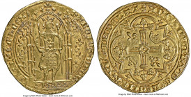 Charles V (1364-1380) gold Franc a Pied ND (from 1365) AU Details (Cleaned) NGC, Paris mint, Fr-284, Dup-360. 3.79gm. Emission from 20 April 1365. KAR...