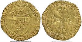 Louis XII (1498-1514) gold Ecu d'Or au soleil ND (from 1498) XF Details (Removed From Jewelry) NGC, Tours mint (pellet below 6th letter), Fr-323, Dup-...