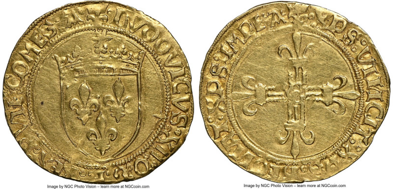 Provence. Louis XII gold Ecu d'Or au soleil de Provence ND (1498-1514) AU Detail...