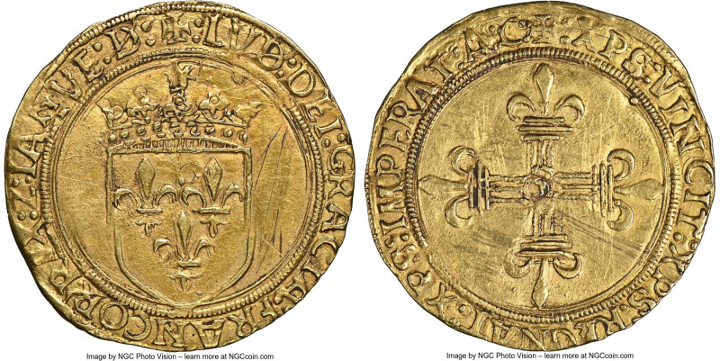 Genoa. Louis XII of France (1498-1514) gold Ecu d'Or au soleil (Scudo d'Oro del ...