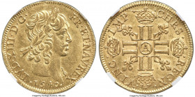 Louis XIII gold Louis d'Or 1640-A MS61 NGC, Paris mint, KM105, Dup-1298, Gad-58. Exhibiting only light friction throughout and absent any significant ...
