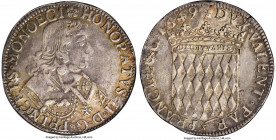 Honore II Scudo (Ecu or 60 Sols) 1649 XF40 NGC, KM14.1, Dav-4305, Gad-MC29. A fleeting type that remains difficult to acquire in all states of preserv...