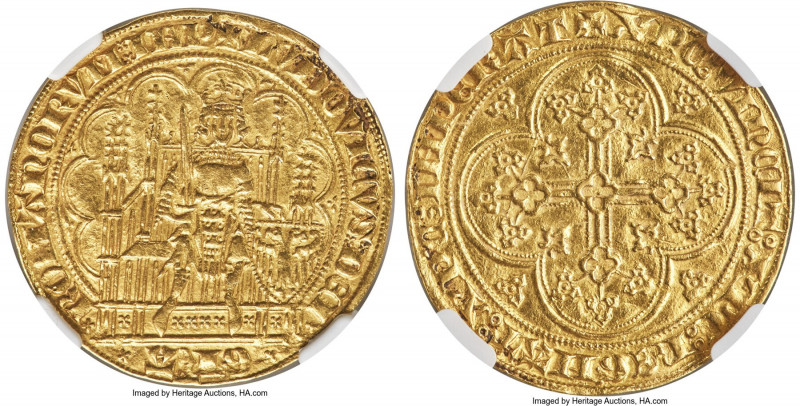 Brabant. Jean III (1312-1355) gold Chaise d'Or ND (1338) AU53 NGC, Antwerp mint,...