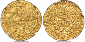 Edward III (1327-1377) gold Noble ND (1361) AU55 NGC, Tower mint, Cross Potent mm, Transitional Treaty Period, S-1499, N-1222 (R), Schneider-Unl. 7.74...