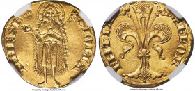 Florence. Republic gold Florin ND (1267-1303) MS61 NGC, Fr-275, MIR-4/11 (R). 3.50gm. Fourth Series, Type C. +FLOR | ENTIA, stylized lily / • S • IOHA...