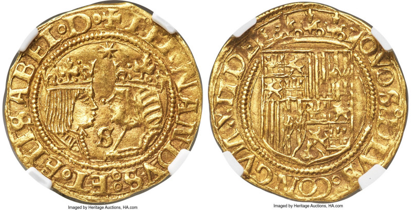 Ferdinand & Isabella (1474-1504) gold Excelente ND (from 1497)-S MS61 NGC, Sevil...