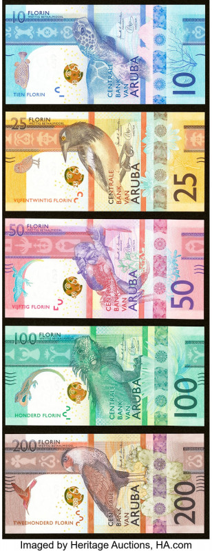 Aruba Centrale Bank van Aruba Group Lot of 5 Examples Crisp Uncirculated. 

HID0...