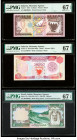 Bahrain Monetary Agency 1/2; 1 Dinar 1973; 1973 (1993) Pick 7; 13 Two Examples PMG Superb Gem Unc 67 EPQ (2); Saudi Arabia Saudi Arabian Monetary Agen...