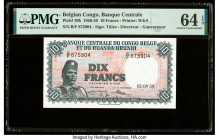 Belgian Congo Banque Centrale du Congo Belge 10 Francs 1.8.1958 Pick 30b PMG Choice Uncirculated 64 EPQ. 

HID09801242017

© 2020 Heritage Auctions | ...