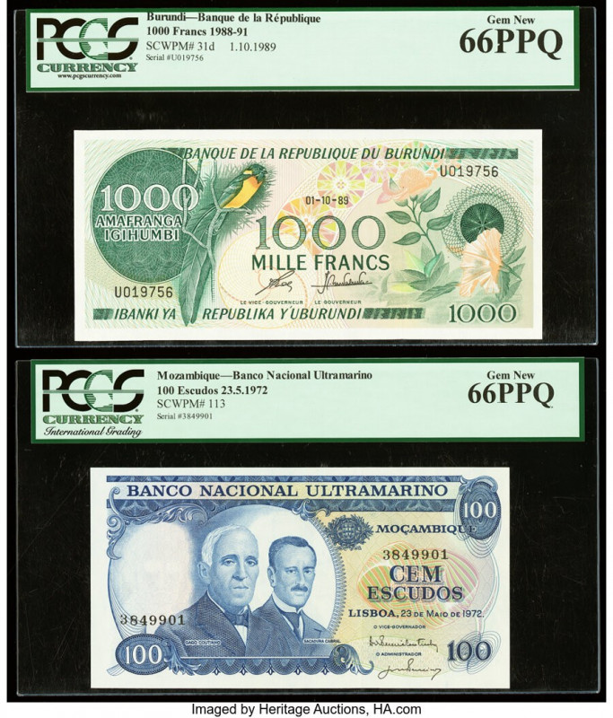 Burundi Banque de la Republique du Burundi 1000 Francs 1.10.1989 Pick 31d PCGS G...