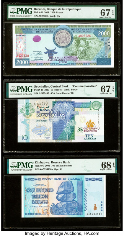 Burundi Banque de la Republique du Burundi 2000 Francs 25.6.2001 Pick 41 PMG Sup...