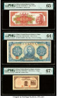 China Central Bank of China; Central Reserve; Federal Reserve 20; 10 Yuan; 10 Fen = 1 Chiao 1948; 1940; 1938 Pick 401; J12h; J48a Three Examples PMG G...