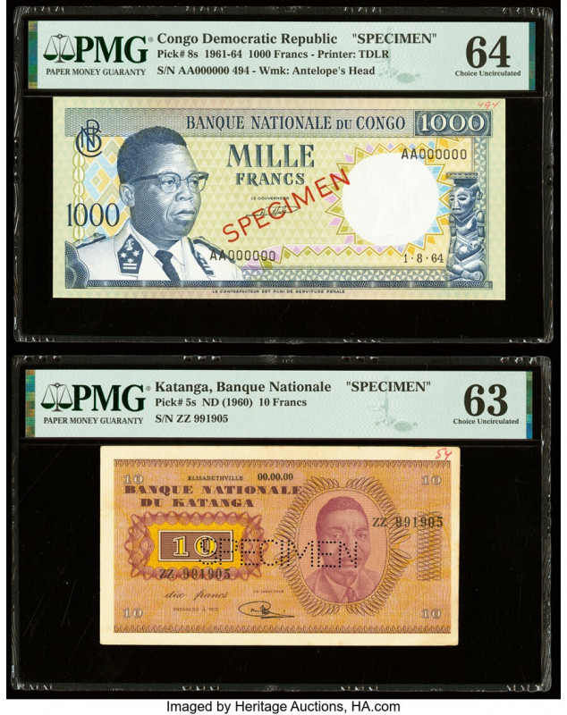 Congo Democratic Republic Banque Nationale du Congo 1000 Francs 1.8.1964 Pick 8s...