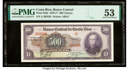 Costa Rica Banco Central de Costa Rica 500 Colones 4.5.1976 Pick 225b PMG About Uncirculated 53. Rust and a pinhole are present on this example.

HID0...