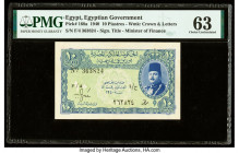 Egypt Egyptian Government 10 Piastres 1940 Pick 168a PMG Choice Uncirculated 63. Annotations are present on this example.

HID09801242017

© 2020 Heri...