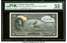 Ethiopia State Bank of Ethiopia 10 Dollars ND (1945) Pick 14a PMG About Uncirculated 53 EPQ. 

HID09801242017

© 2020 Heritage Auctions | All Rights R...