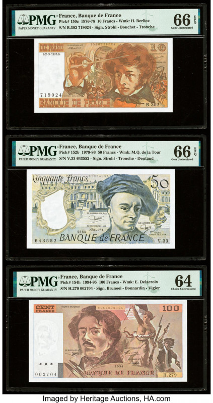 France, Hong Kong, Iceland & Indonesia Group Lot of 7 Graded Examples PMG Gem Un...