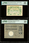 French Equatorial Africa, Netherlands & Portugal Group Lot of 4 Graded Examples PMG Choice Very Fine 35; Very Fine 25; About Uncirculated 55; Choice F...
