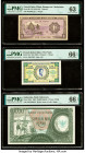 French Indochina Banque de l'Indo-Chine 1 Piastre; 1 Piastre = 1 Dong ND (1942-45); ND (1953) Pick 60; 104 Two Examples PMG Choice Uncirculated 63; Ge...