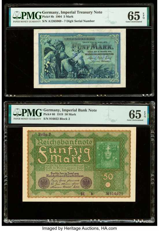 Germany, Poland & Yugoslavia Group Lot of 5 Graded Examples PMG Gem Uncirculated...