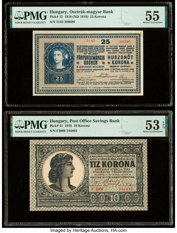 Hungary Austro-Hungarian Bank 25 Korona 27.10.1918 (ND 1919) Pick 13 PMG About U...