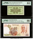 Israel Israel Government; Bank of Israel 250 Pruta; 50 Lirot ND (1953); 1968 Pick 13c; 36a Two Examples PMG Choice Uncirculated 64 EPQ; Gem Uncirculat...