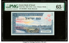 Israel Bank of Israel 1 Lira 1955 / 5715 Pick 25a PMG Gem Uncirculated 65 EPQ. 

HID09801242017

© 2020 Heritage Auctions | All Rights Reserved