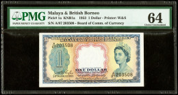 Malaya and British Borneo Board of Commissioners of Currency 1 Dollar 21.3.1953 Pick 1a B101 KNB1a PMG Choice Uncirculated 64. 

HID09801242017

© 202...