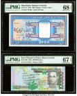 Mauritania Banque Centrale de Mauritanie 1000 Ouguiya 28.11.1985 Pick 7b PMG Superb Gem Unc 68 EPQ; Saint Thomas and Prince Banco Central 100,000 Dobr...