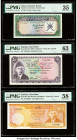 Oman, Pakistan, Qatar & United Arab Emirates Group Lot of 5 Graded Examples PMG Choice Very Fine 35; Choice Uncirculated 63; Choice About Unc 58; Very...