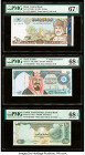 Oman Central Bank of Oman 10 Rials 2000 / AH1420 Pick 40 PMG Superb Gem Unc 67 EPQ; Saudi Arabia Saudi Arabian Monetary Agency 20 Riyals ND (1999) / A...