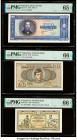 Romania Banca Republicii Populare Romane 1000 Lei 20.9.1950 Pick 87 PMG Gem Uncirculated 65 EPQ; Yugoslavia National Bank 20; 100 Dinara 6.9.1936; 1.5...