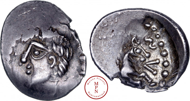 Eduens (Région du Mont-Beuvray, Bibracte), Denier DIASVLOS, 52 avant J.-C., Av. ...