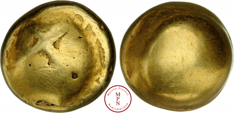 Sénons ( Région de Sens), Statère globulaire à la croix, 100-80 avant J.-C., Av....