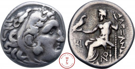 Macédoine, Alexandre III le Grand (336-323), frappé sous Antigonos I Monophthalmos, Drachme, 310-301 avant J.-C., Lampsaque, Av. Tête d'Alexandre le G...