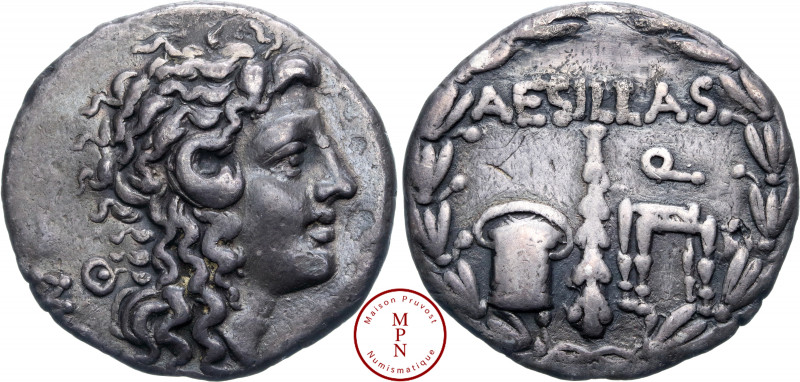 Macédoine, Sous occupation de Rome, Questeur Aesillas, Tétradrachme, 95-70 avant...