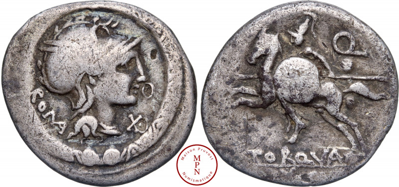 Manlia, L. Manlius Torquatus, Denier, 113-112 avant J.-C., Rome, Av. ROMA, Tête ...